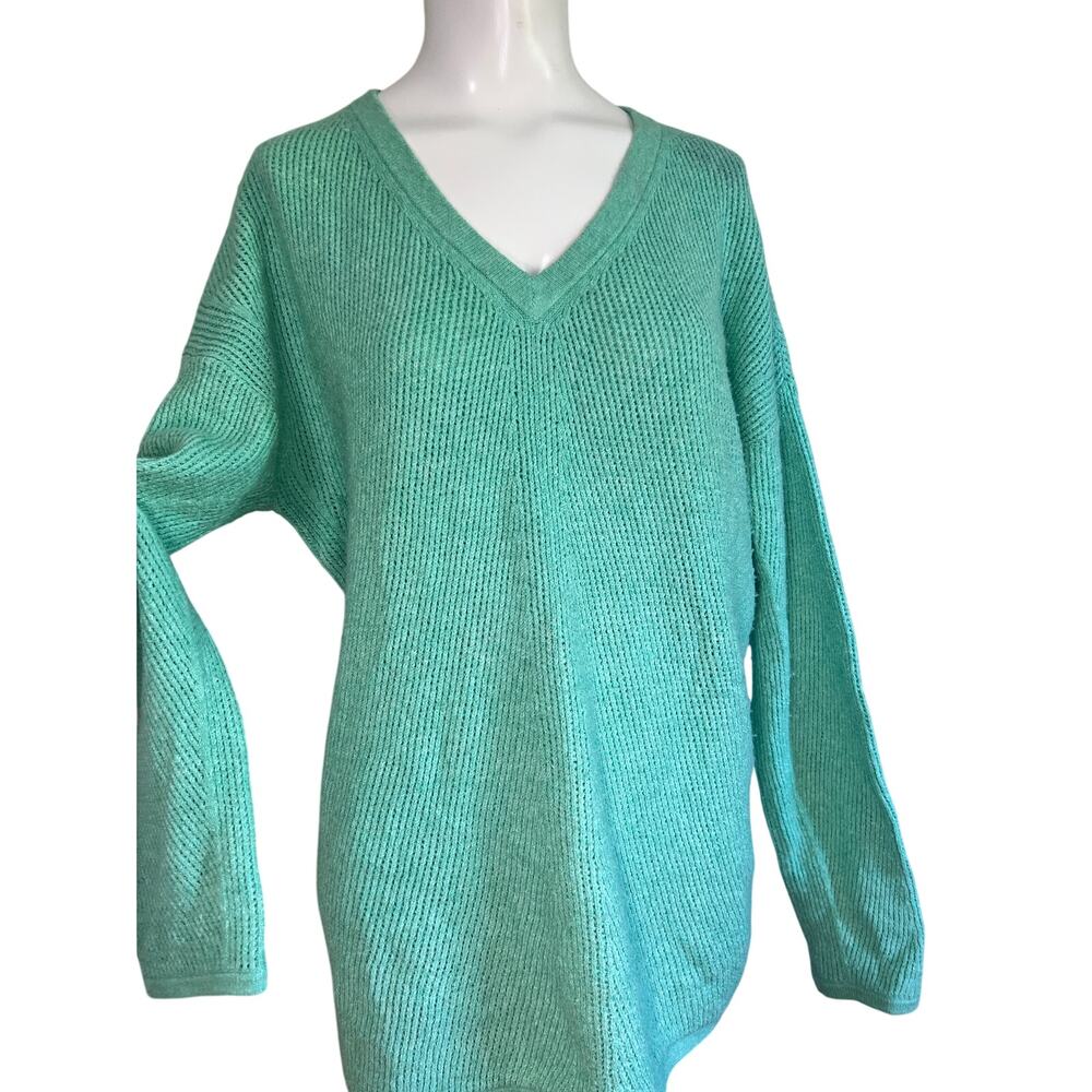 J Jill Seafoam Green Sweater Beachy Cotton Lightweight Size Small
